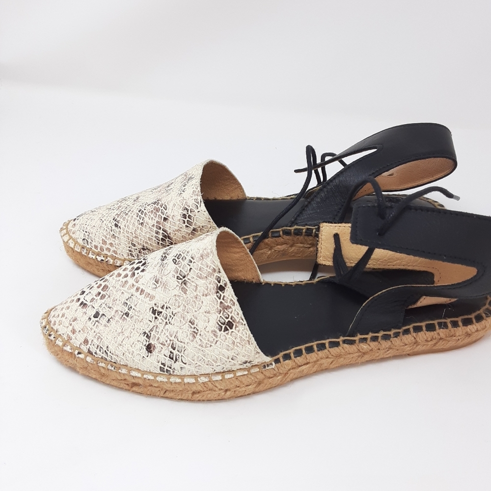 Andre Assous Snakeskin Espadrilles Sandals 39 - Picture 3 of 4